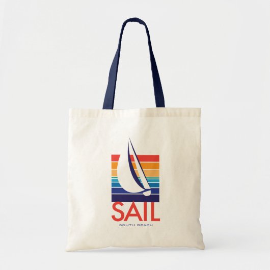 ボート色のSquare_Sailの南ビーチ トートバッグ (正面)
