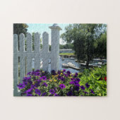 ボート花WATER PERKINS COVE, OGUNQUIT, MAINE ジグソーパズル (横)