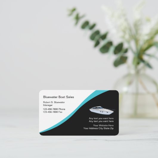 ボート販売モダン名刺 名刺 (スタンド正面)
