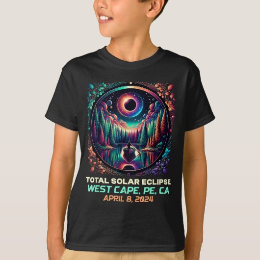 ボート遊びの日食 ウェストケーププリンスエドワード Tシャツ (正面)