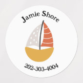 ボート防水サークルシール名ラベル ラベル (デザイン1)