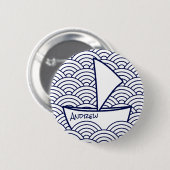 ボート・オン・ウェーブラウンド・ボタン 缶バッジ (正面&裏面)