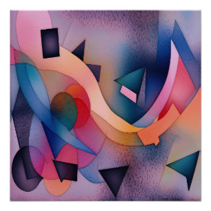 「ボート・オン・ウォーター」コンテンポラリー抽象芸術・アート ポスター