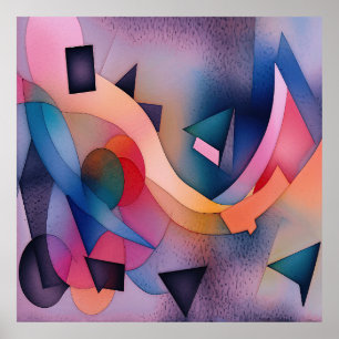 「ボート・オン・ウォーター」コンテンポラリー抽象芸術・アート ポスター