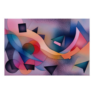 「ボート・オン・ウォーター」コンテンポラリー抽象芸術・アート ポスター