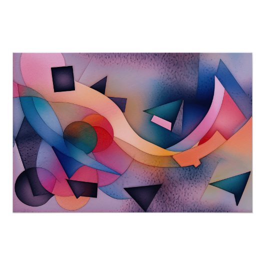 「ボート・オン・ウォーター」コンテンポラリー抽象芸術・アート ポスター (正面)