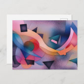 「ボート・オン・ウォーター」コンテンポラリー抽象芸術・アート ポストカード (正面/裏面)