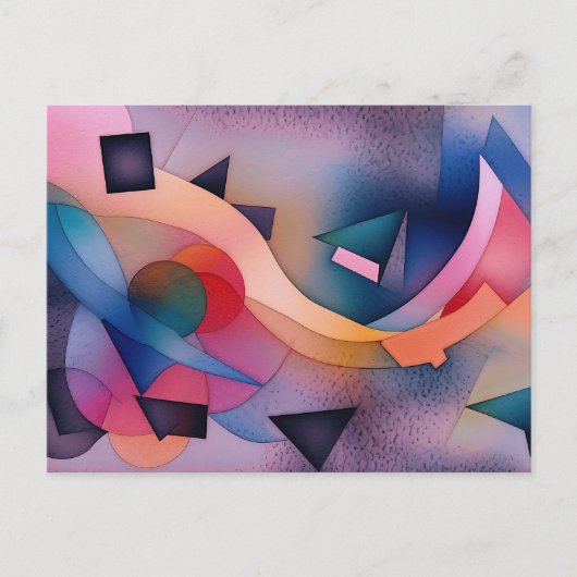 「ボート・オン・ウォーター」コンテンポラリー抽象芸術・アート ポストカード (正面)