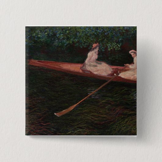 ボート・オン・ザ・エプテ – Claude Monet - c1890 缶バッジ (正面)