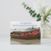 ボート《キリスト教》洗礼式や命名式招待状 ポストカード (スタンド正面)