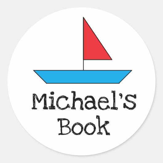 「ボート」ステッカー ラウンドシール (正面)