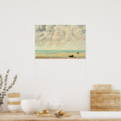 ボート ビーチ 海景 ヴィンテージ アート ポスター (キッチン)