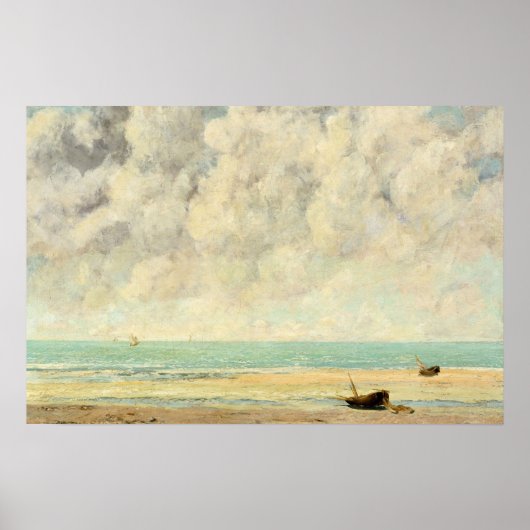 ボート ビーチ 海景 ヴィンテージ アート ポスター (正面)