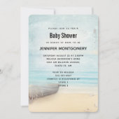 ボート&ライトハウスシャワーと素敵なビーチシーン 招待状 (正面)