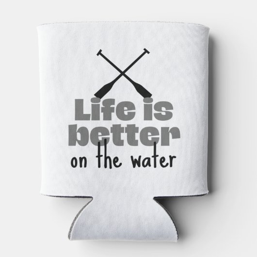 ボート：人生は水の上で良い 缶クーラー (裏面)