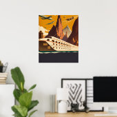 ボート&飛行機ヴィンテージ旅行アートポスター ポスター (ホームオフィス)