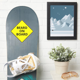 ボードおもしろいスノーボードデッキの男性の注意ひげ シール