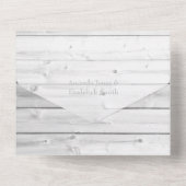 ボードとネイビーの水色フローラ オールインワン招待状 (裏面)