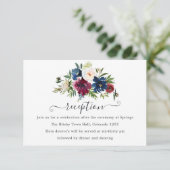 ボードとネイビー水色フローラ披露宴 エンクロージャーカード (スタンド正面)