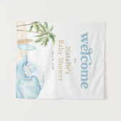 ボードにベイビー サーフ ベイビー ベイビーシャワーのお出迎え看板 タペストリー (正面(横))