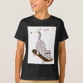 ボードに乗った猫 Tシャツ (正面)