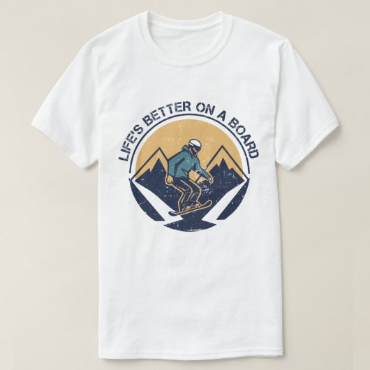 ボードに乗ってこそ人生最高 Tシャツ (デザイン正面)