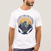 ボードに乗ってこそ人生最高 Tシャツ (正面)
