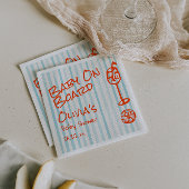 ボードのベビーシャワー上の手描きオレンジブルーベビー スタンダードカクテルナプキン