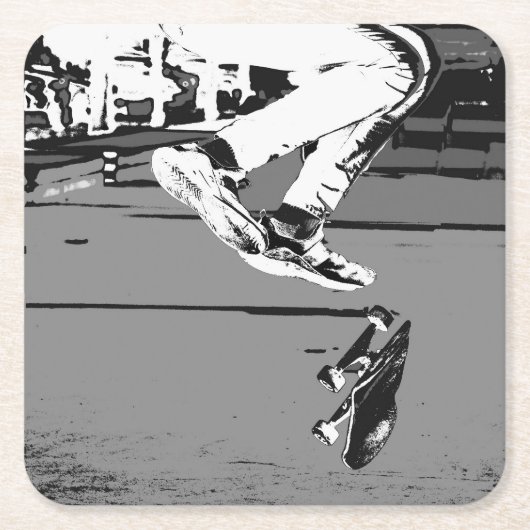 ボードの反転 スクエアペーパーコースター (正面)