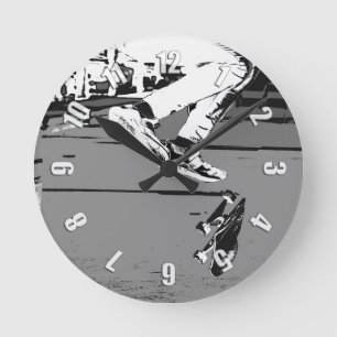 ボードの反転 – Skateboarder Round Clock ラウンド壁時計