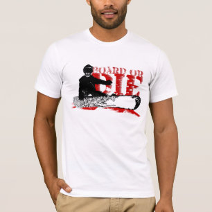 ボードまたはダイ。スケレボーダー.shred wind.blk&red. tシャツ