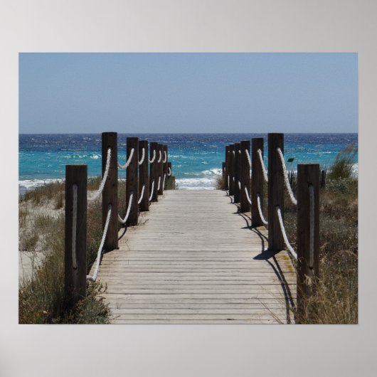 ボードウォークからビーチ ポスター (正面)