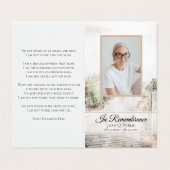 ボードウォークへビーチ海岸葬儀記念祈りの言葉 名刺 (外部フラット)