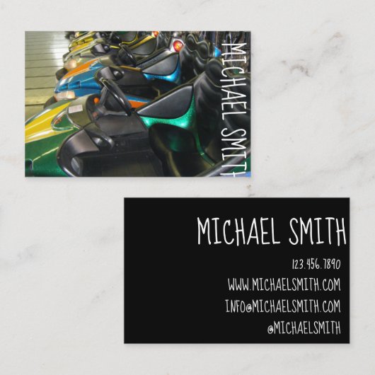 ボードウォークカーニバルバンパーカーズアミューズメントパークおもしろい 名刺 (正面/裏面)