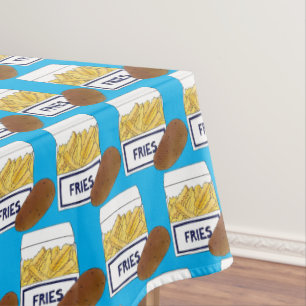 ボードウォークビーチフランスのフライスチップスフライドポテト テーブルクロス