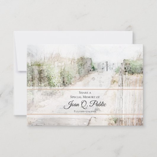 ボードウォークビーチ共有メモリ葬儀メモリアル ノートカード (正面)