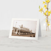 ボードウォークフードスタンド空白のグリーティングカード カード (黄色い花)