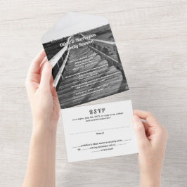 ボードウォーク家族再会の招待状とRSVP オールインワン招待状