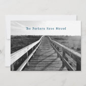 ボードウォーク沿いの新しい住所カード 招待状 (正面)