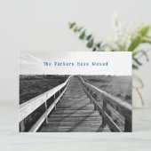 ボードウォーク沿いの新しい住所カード 招待状 (スタンド正面)