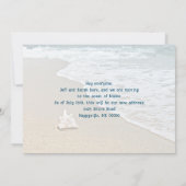 ボードウォーク沿いの新しい住所カード 招待状 (裏面)