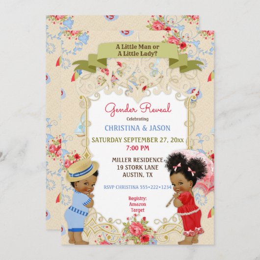 ボードウォーク ビクトリアーナ ビーチ サマー 性別発表 招待状 (正面/裏面)