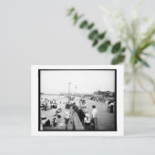 ボードウォーク&ビーチ、アズベリーパーク、NJヴィンテージ ポストカード (スタンド正面)