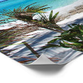 ボードウォーク、波止場からカバナ、ビーチ、海、モルディブ ポスター (角)