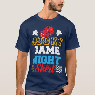 ボードゲおもしろいームのラッキーゲームナイト Tシャツ