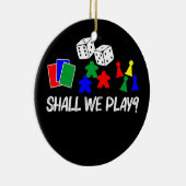 ボードゲカッコいいームアート女子男性へメープルカード セラミックオーナメント (右)