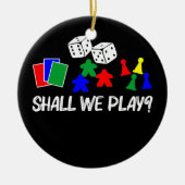 ボードゲカッコいいームアート女子男性へメープルカード セラミックオーナメント (正面)