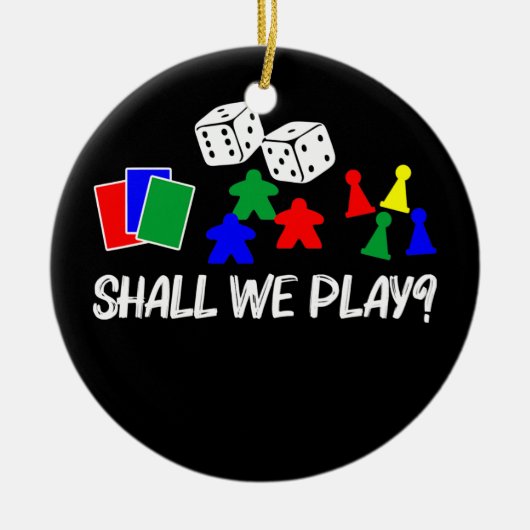 ボードゲカッコいいームアート女子男性へメープルカード セラミックオーナメント (正面)