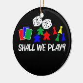 ボードゲカッコいいームアート女子男性へメープルカード セラミックオーナメント (左)