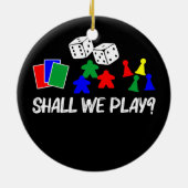 ボードゲカッコいいームアート女子男性へメープルカード セラミックオーナメント (裏面)